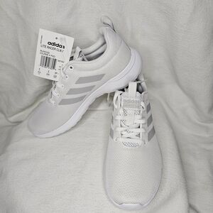 Adidas Lite Racer White and Gray Shoes